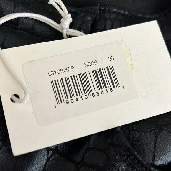 Frame Le Sylvie Slender Straight Jeans in Noir Croc - NEW - Size 30 - Picture 8 of 11